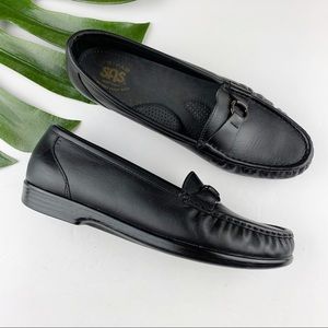 SAS Slip On Tripad Comfort Loafers Moc Toe Black Leather 10
